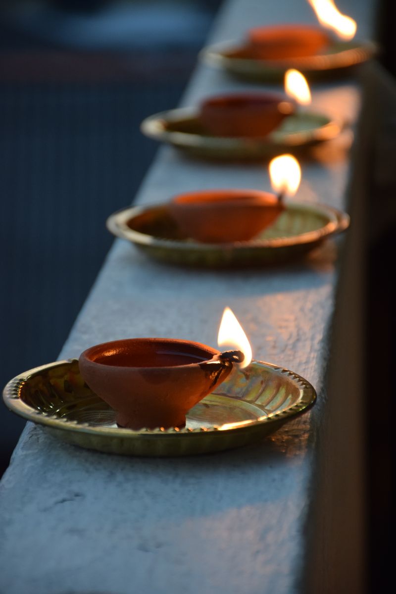 Diyas lit for Diwali